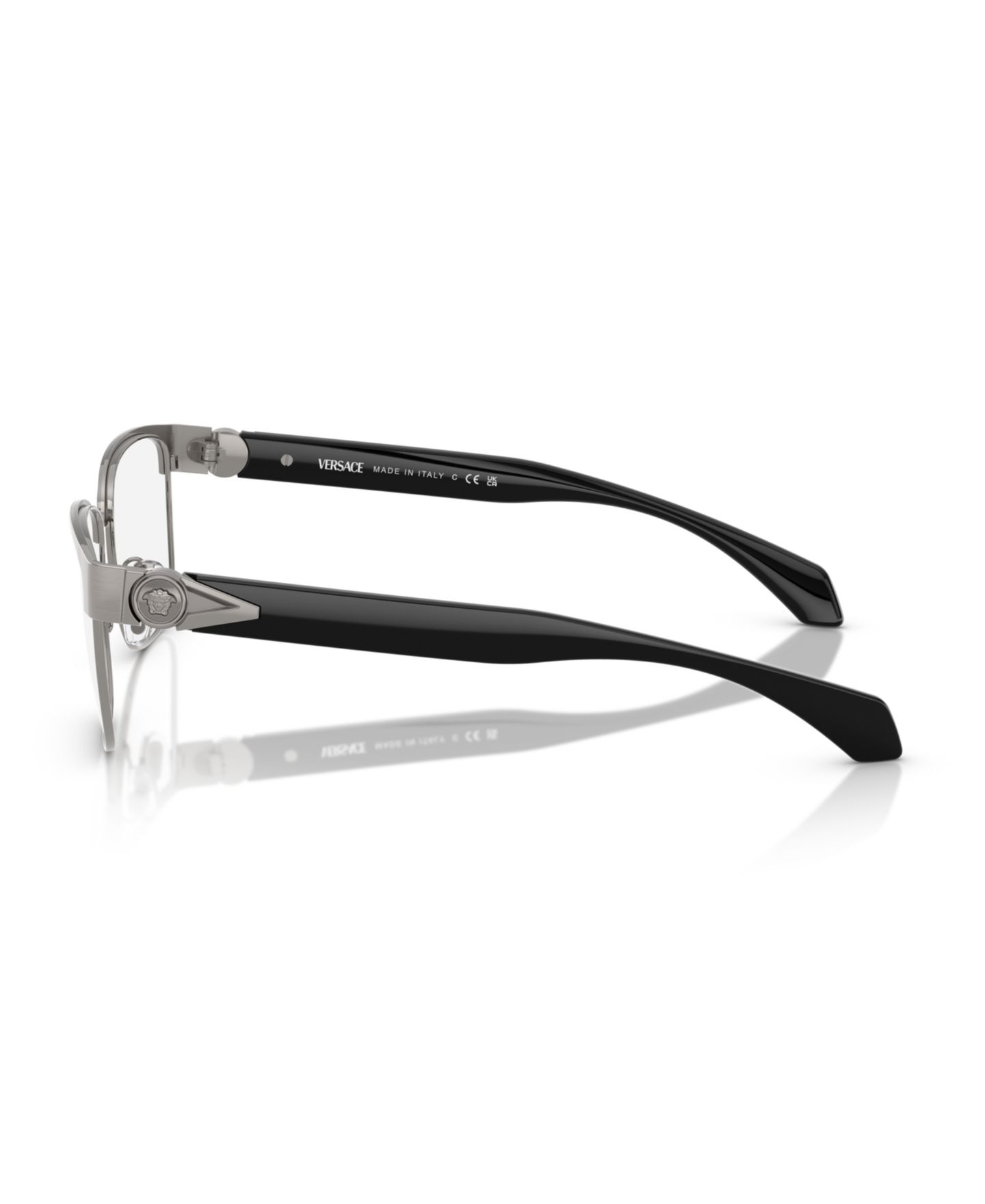 Мужские очки Versace Man Square Metal VE1306 Eyeglasses, цвет: Графитовый металлик — фото 3