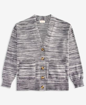 Women's Multicolored Rib-Knit Cardigan, Macy's Exclusive