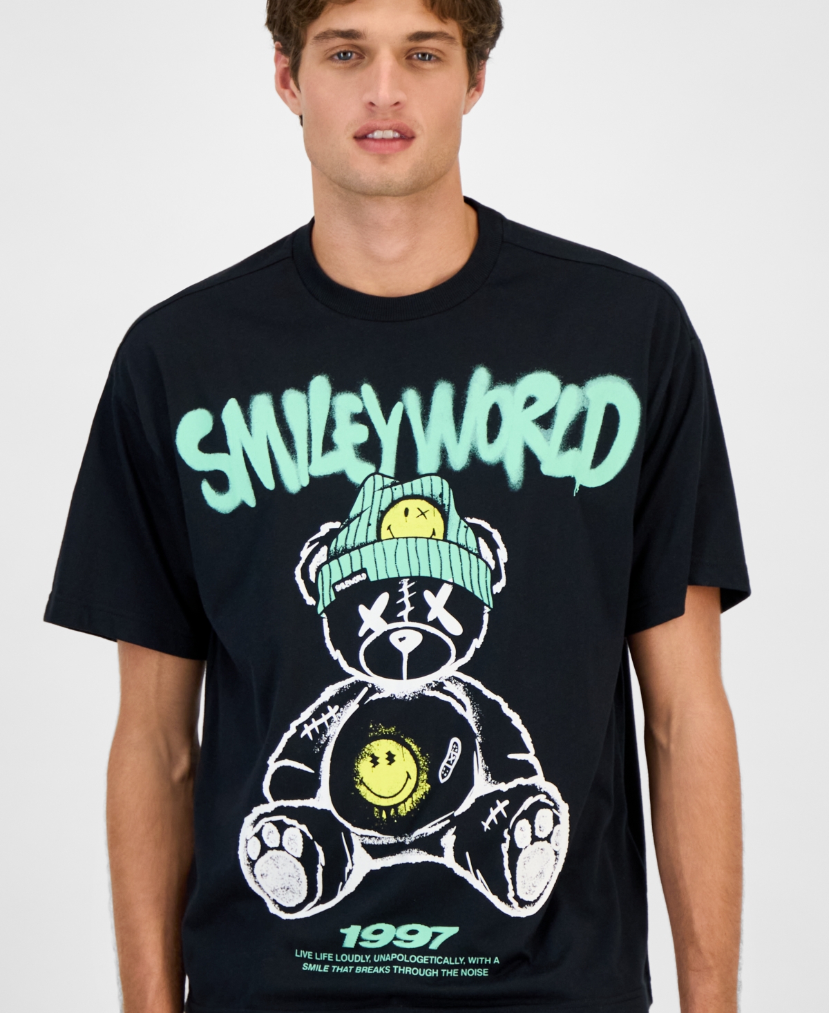 SmileyWorld Men's Hat Bunny Graphic T-Shirt