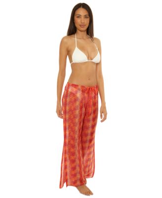 Women's Cancun Metallic Crochet Cover-Up Pants