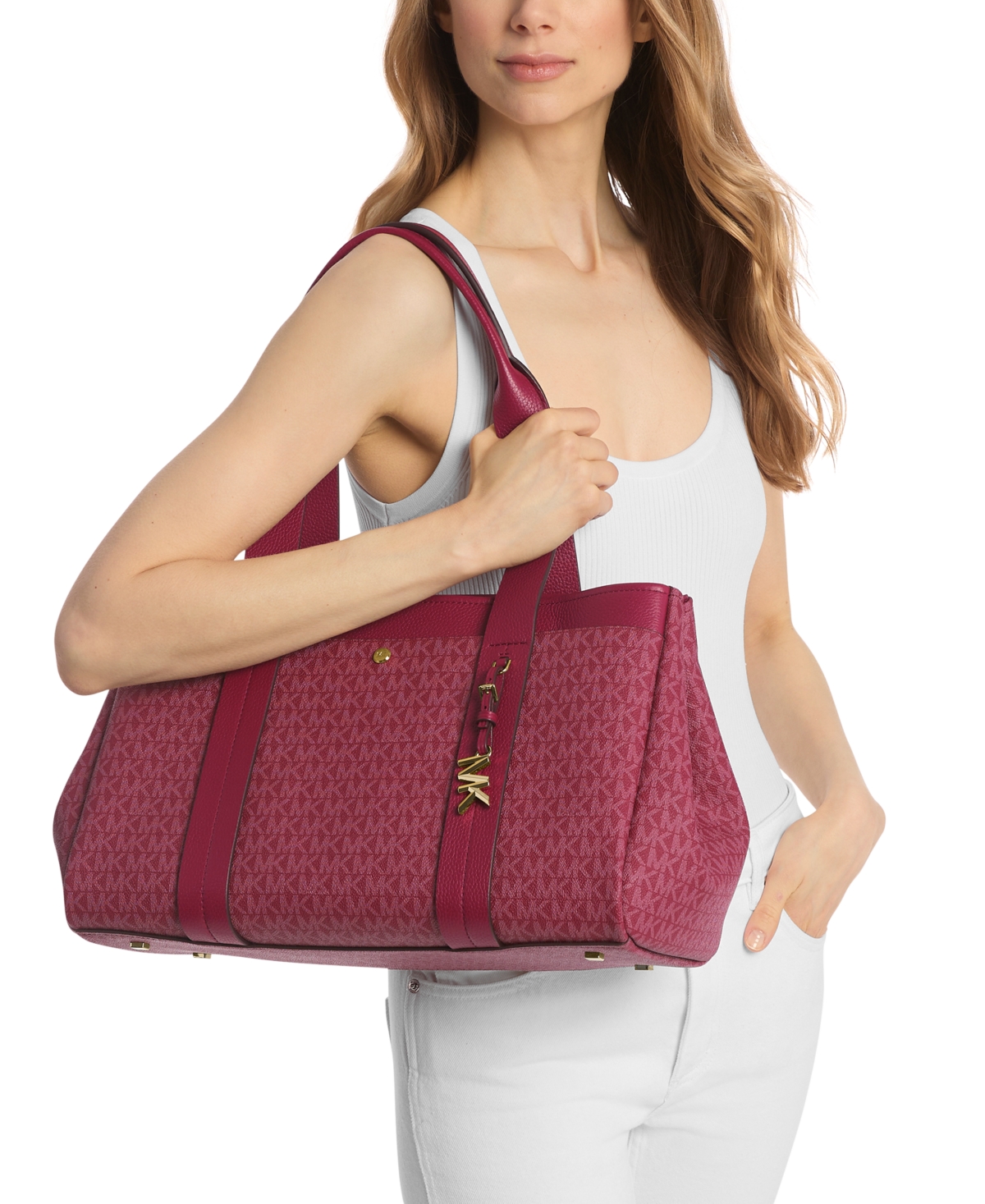 Michael Kors Michael  Romee Large East West Tote Bag In Purple