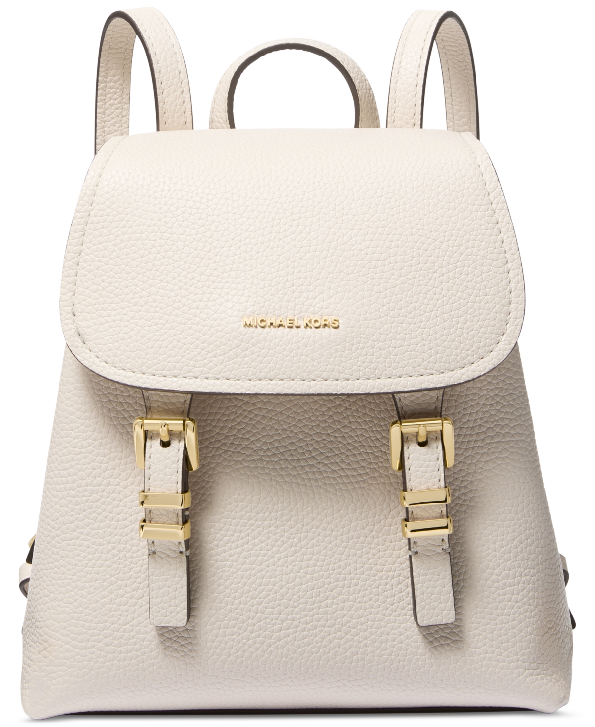 Michael Michael Kors Quinn Leather Flap Backpack - Light Cream
