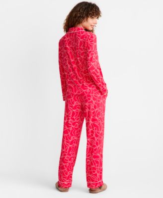 Women's Packaged Notched-Collar Pajama Set XS-3X, Created for Macy's
