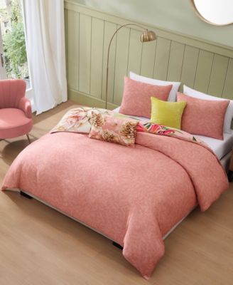 Spring Forever Bedding 100% Cotton Sateen 5 Piece King Size Reversible Comforter Set