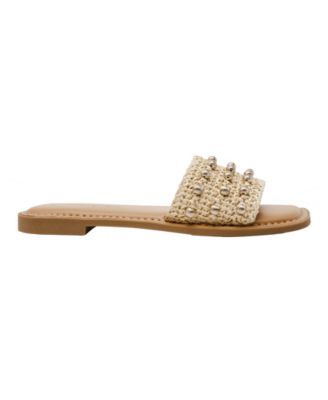 Women's Grettaa Embellished Flat Slide Sandals, Exclusively at Macy's