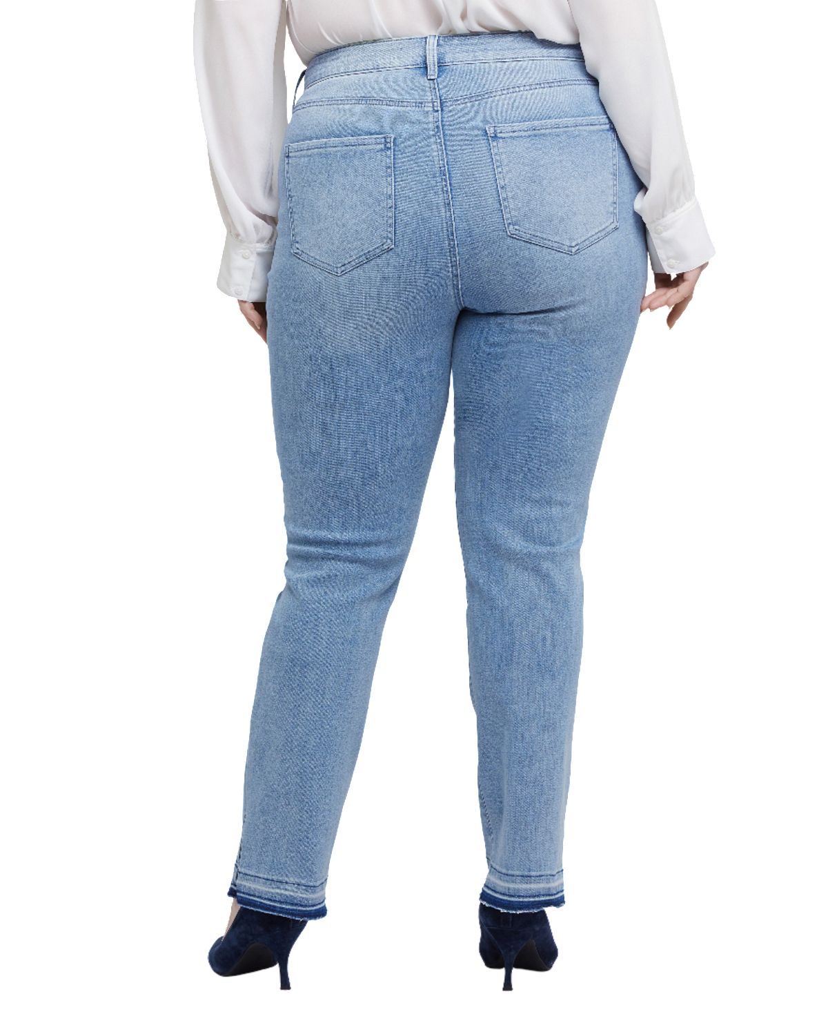NYDJ Plus Size Marilyn Straight Pull On Jeans view 2 — MAYCSS fashion products