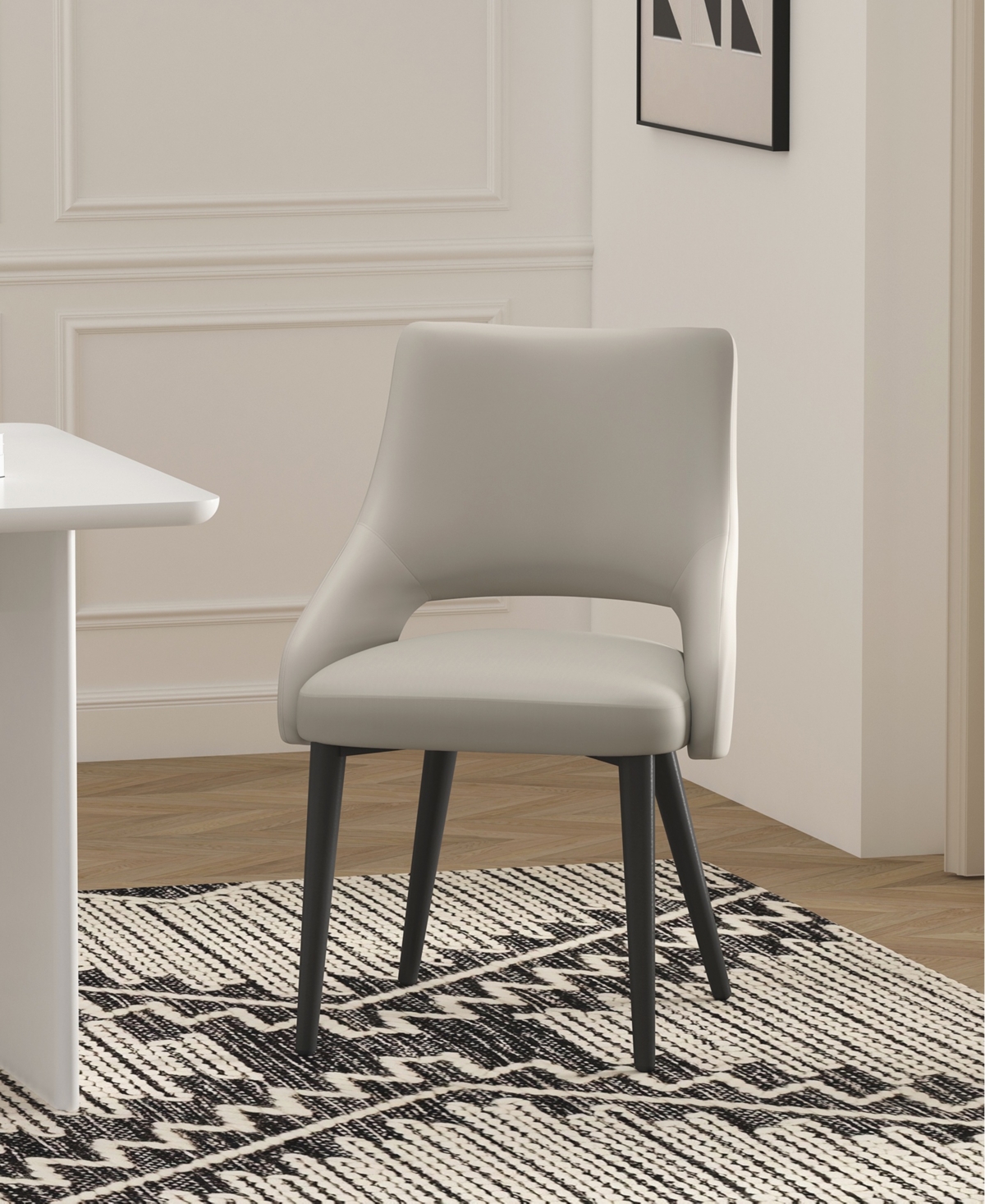 Manhattan Comfort Tremont Leatherette Upholstered Dining Chair In Gray