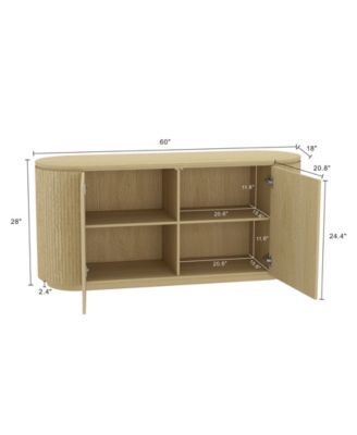 Olivia 60" Modern 4-Shelf Sideboard
