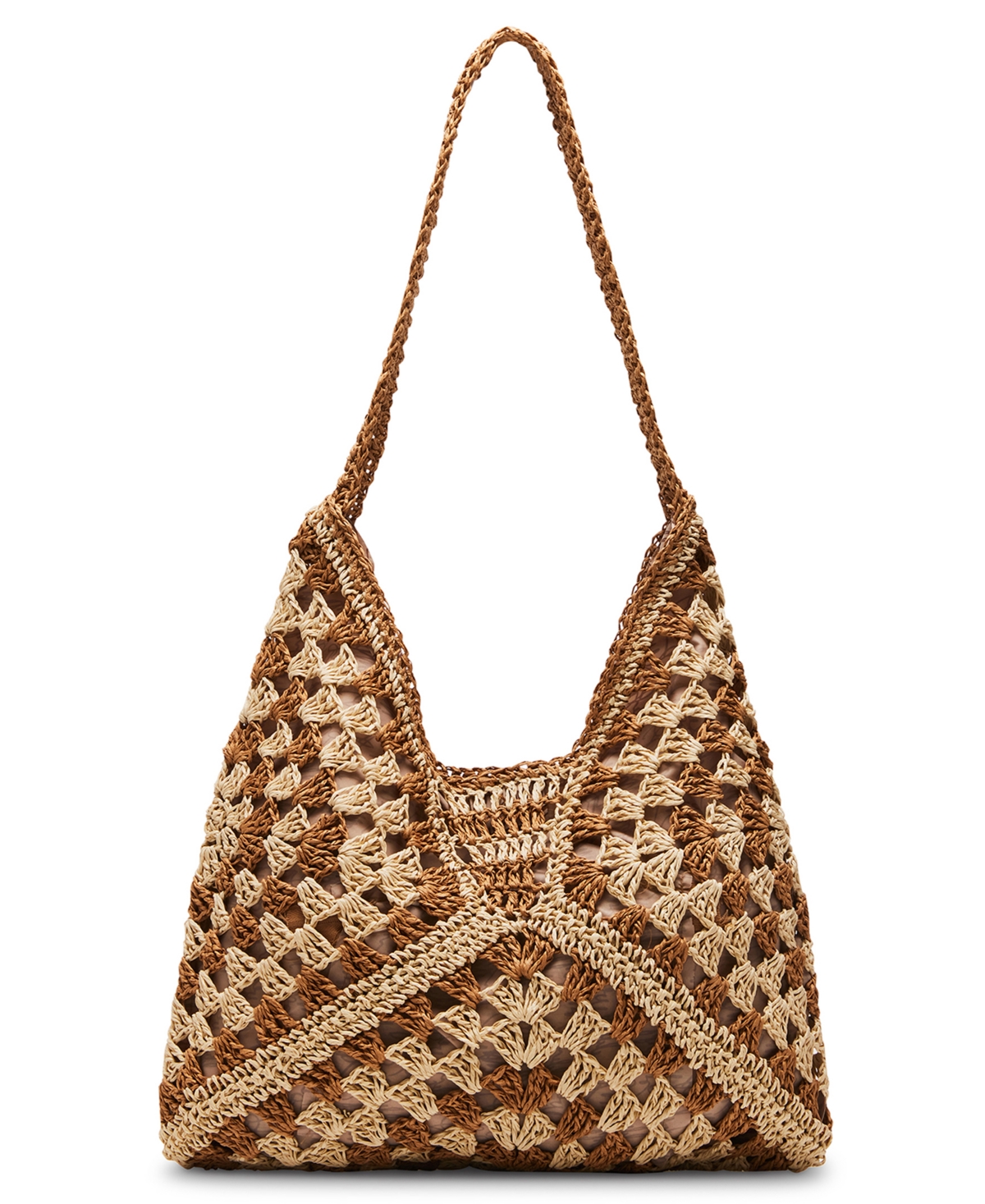 Bora Small Crochet Hobo Bag - Bone