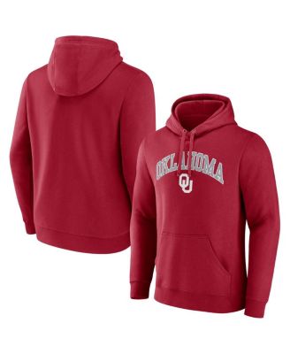 Fanatics - Men's Crimson Oklahoma Sooners Arched Logo Pullover Hoodie Sweatshirt
