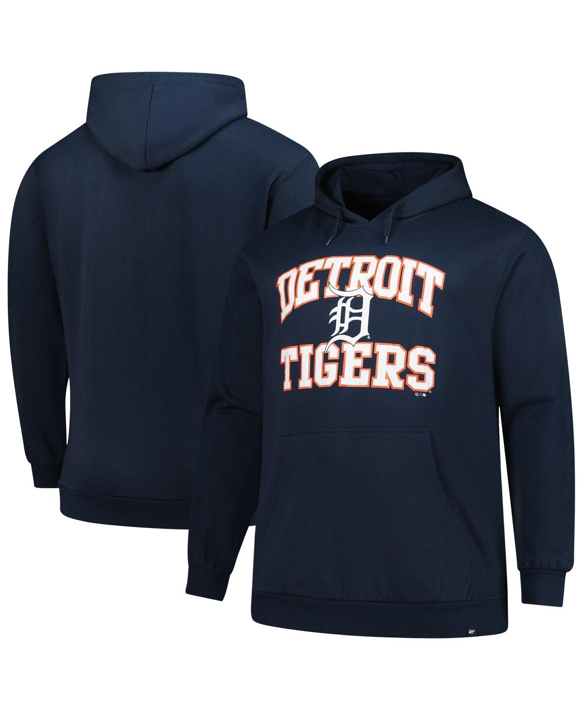 Men's Navy Detroit Tigers Big Tall Velocity Fleece Pullover Hoodie Sweatshirt - Navy