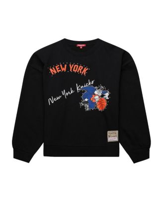 Women's Black New York Knicks Hardwood Classics Home Team Pullover Sweatshirt
