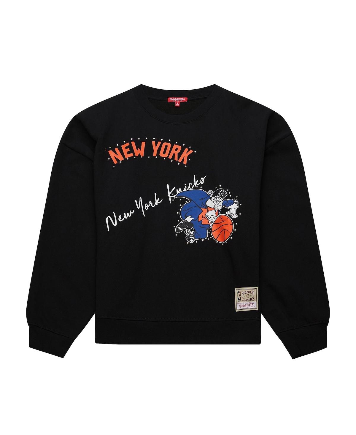 Mitchell & Ness Women's Black New York Knicks Hardwood Classics Home Team Pullover Sweatshirt