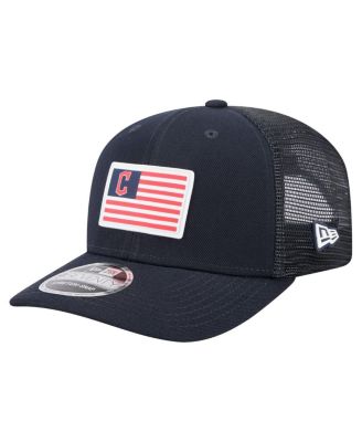 New Era - Men's Navy Cleveland Guardians Flag 9SEVENTY COOLERA Stretch-Snap Hat