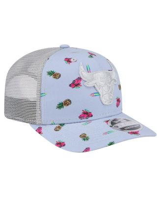 Men's Light Blue/Gray Chicago Bulls Adventure Aloha Pattern 9SEVENTY Stretch-Snap Hat