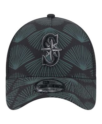 Men's Black Seattle Mariners 9FORTY A-Frame Trucker Adjustable Hat