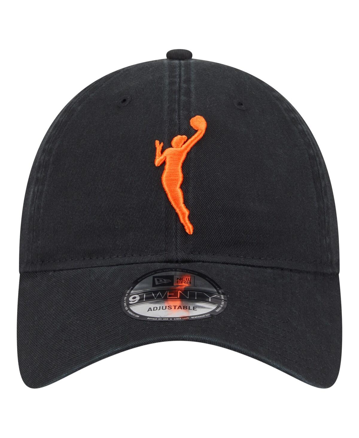 New Era Men's And Women's Black Wnba Core Alt Logo 9twenty Adjustable Hat In Black