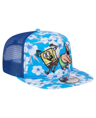 Men's Blue SpongeBob SquarePants Floral Golfer Snapback Hat
