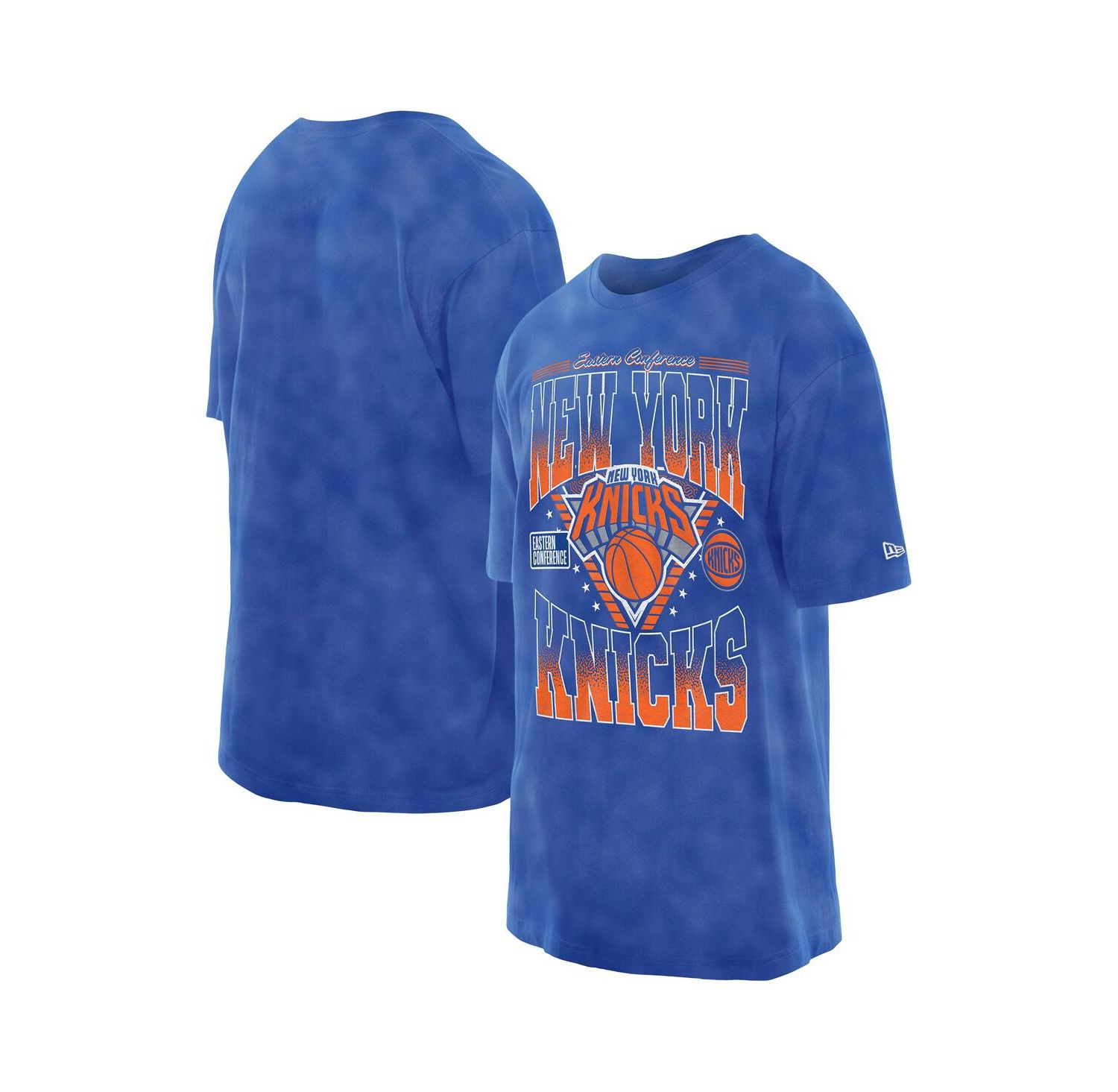 Men's Blue New York Knicks Old School Sport Vintage Wash T-Shirt