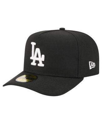 New Era - Men's Black Los Angeles Dodgers Script Safety Pin 59FIFTY A-Frame Fitted Hat