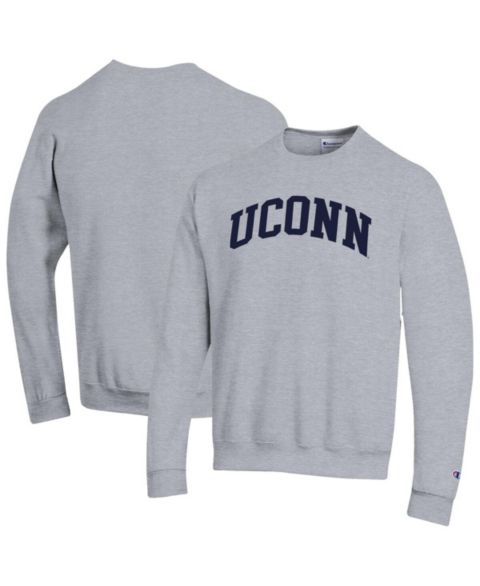Мужская толстовка Champion Navy UConn Huskies Basic Arch Fleece Pullover, цвет: Меланжевый серый