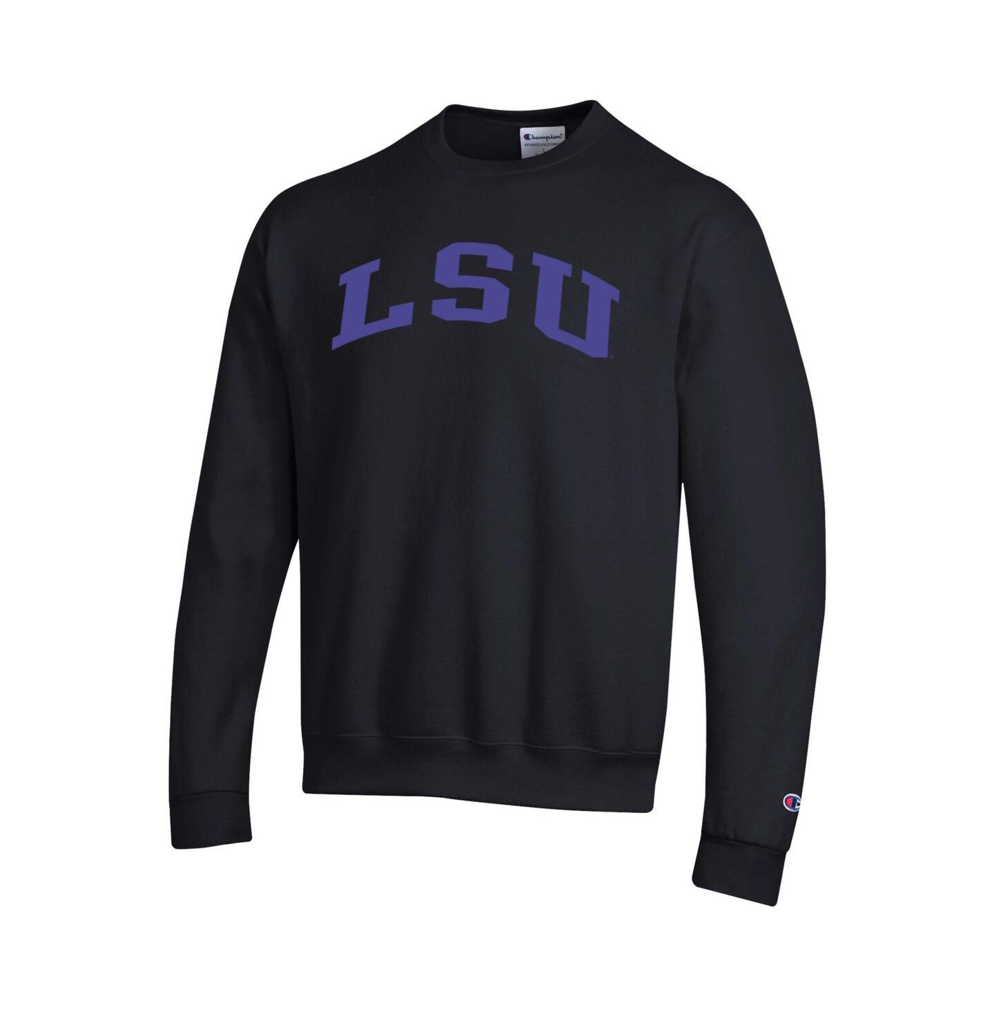 Мужская толстовка Champion Black LSU Tigers Basic Arch Fleece Pullover, цвет: Чёрный — фото 2