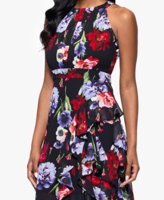 Petites Printed Long Halter Dress