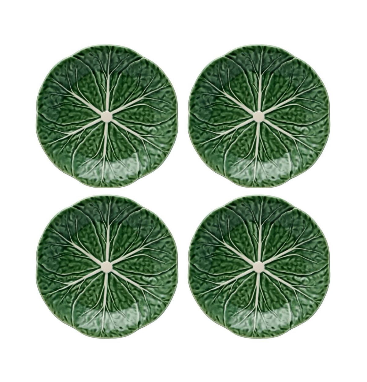 Bordallo Pinheiro Cabbage Salad Plates, Set Of 4 In Green