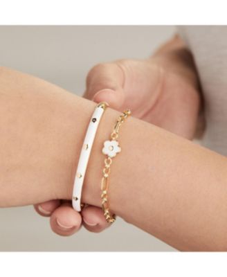 Mother Of Pearl Daisy Charm Chain Bracelet