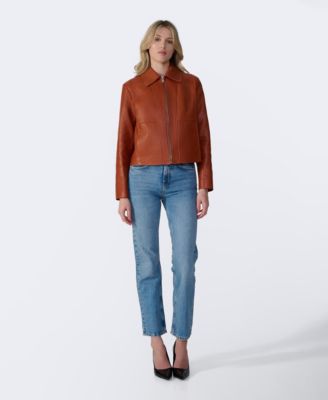 Women's Classic Leather Jacket, Created for Macy's