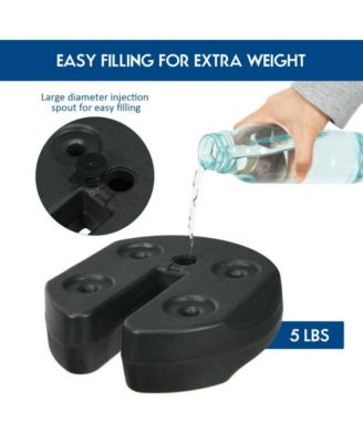 4 Pieces 20Lbs Water Filled Weight Plates for Shade Umbrella