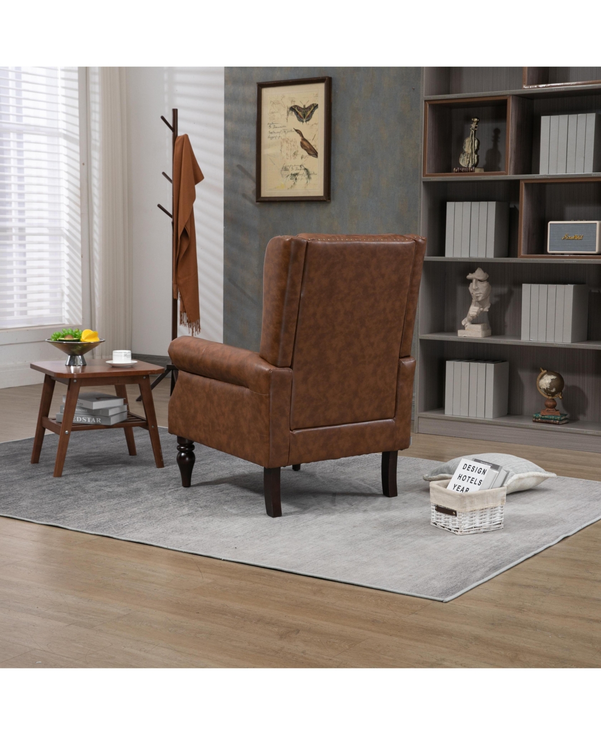 Mondawe Wood Frame Armchair, Modern Accent Chair Lounge For Living Room