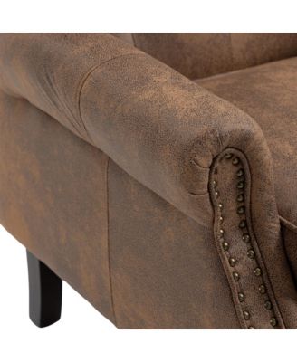 Pu Wood Frame Armchair, Modern Accent Chair Lounge Chair For Living Room