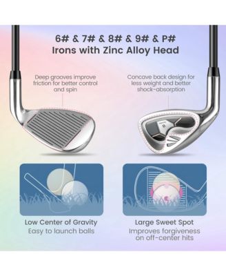 Women's 9 Pieces Complete Golf Club Set w/ 460cc Alloy Driver & Head Covers