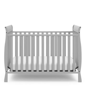 29.13" Pine Wood Maxwell 3-in-1 Convertible Crib Pebble Gray Baby Bed for Nursery