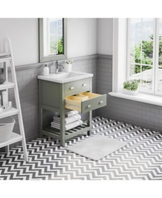 Viola 24&amp;#x22; x 18&amp;#x22; Wood Bath Vanity with White Ceramic Vanity Top and Basin