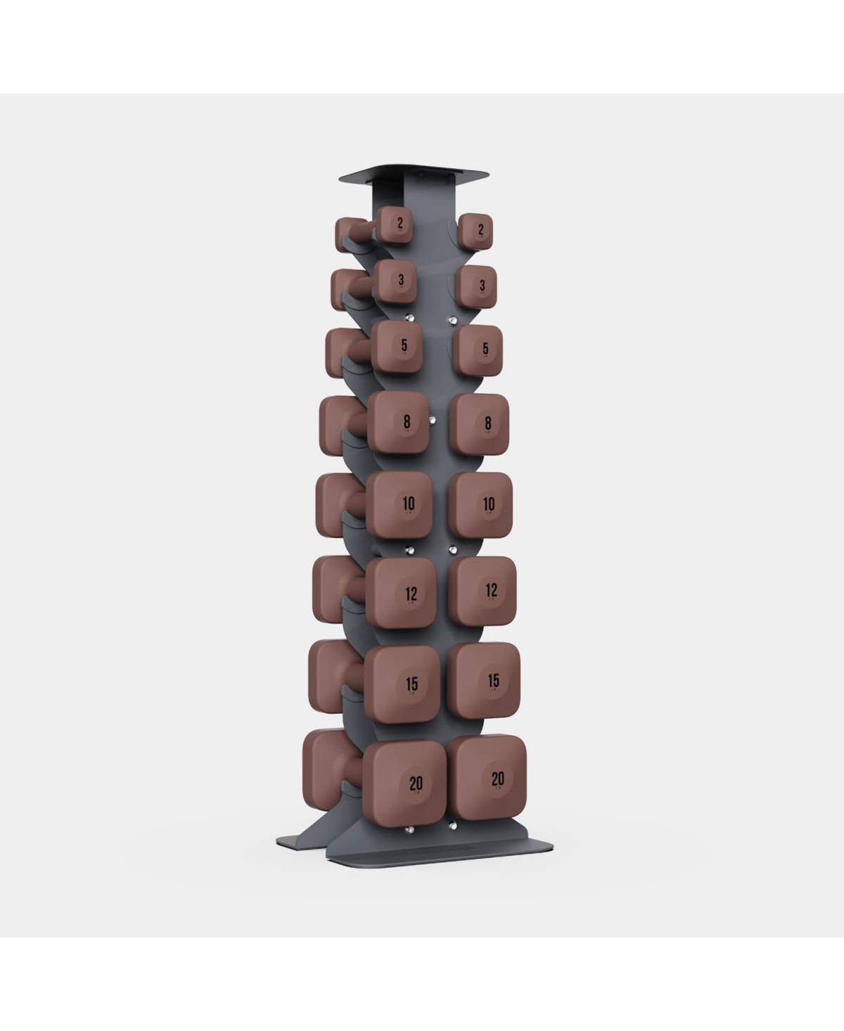 SafeGrip Dumbbells Full Set with Dark Rack - Slate