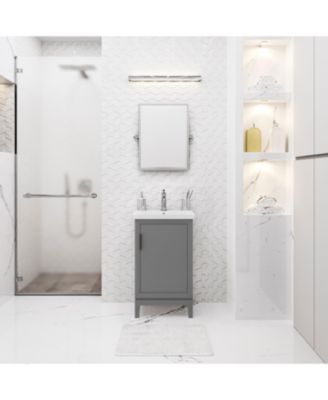 Elsa 20.5 in. W x 16 in. D Bath Vanity in Cashmere Grey with Ceramics Vanity Top in White with White Basin