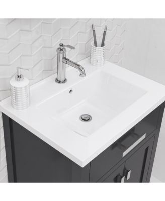 Myra 24 in. Bath Vanity in Espresso with Integrated Ceramics Vanity Top and Sink