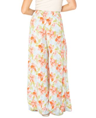 Juniors' Sunset Daze Printed Wide-Leg Pants