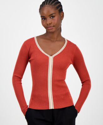 Women's Contrast-Trim Knit Top