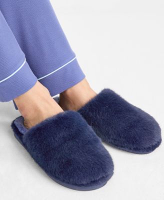 Women's Boxed Two-Tone Faux-Fur Slide Slippers, Macy's Exclusive