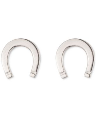Sterling Silver Horseshoe Stud Earrings