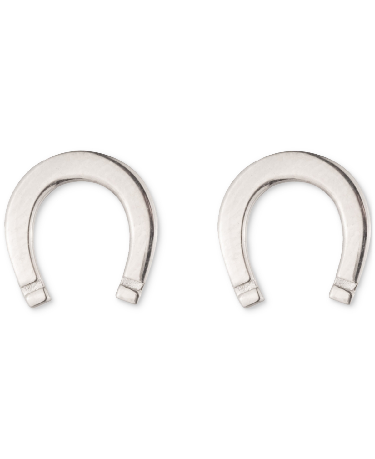 Ralph Lauren Sterling Silver Horseshoe Stud Earrings In Silver