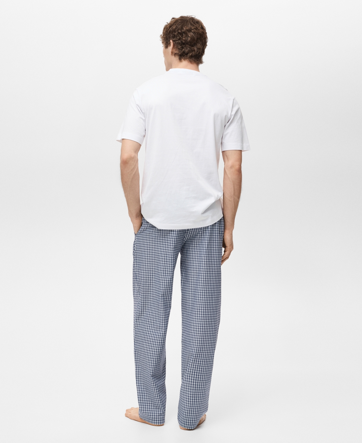 Mango Cotton Mix Textured T-shirt In White