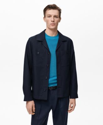 MANGO - Men's Pockets Lyocell Linen Overshirt