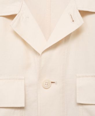 Men's Bowling-Style Linen Overshirt