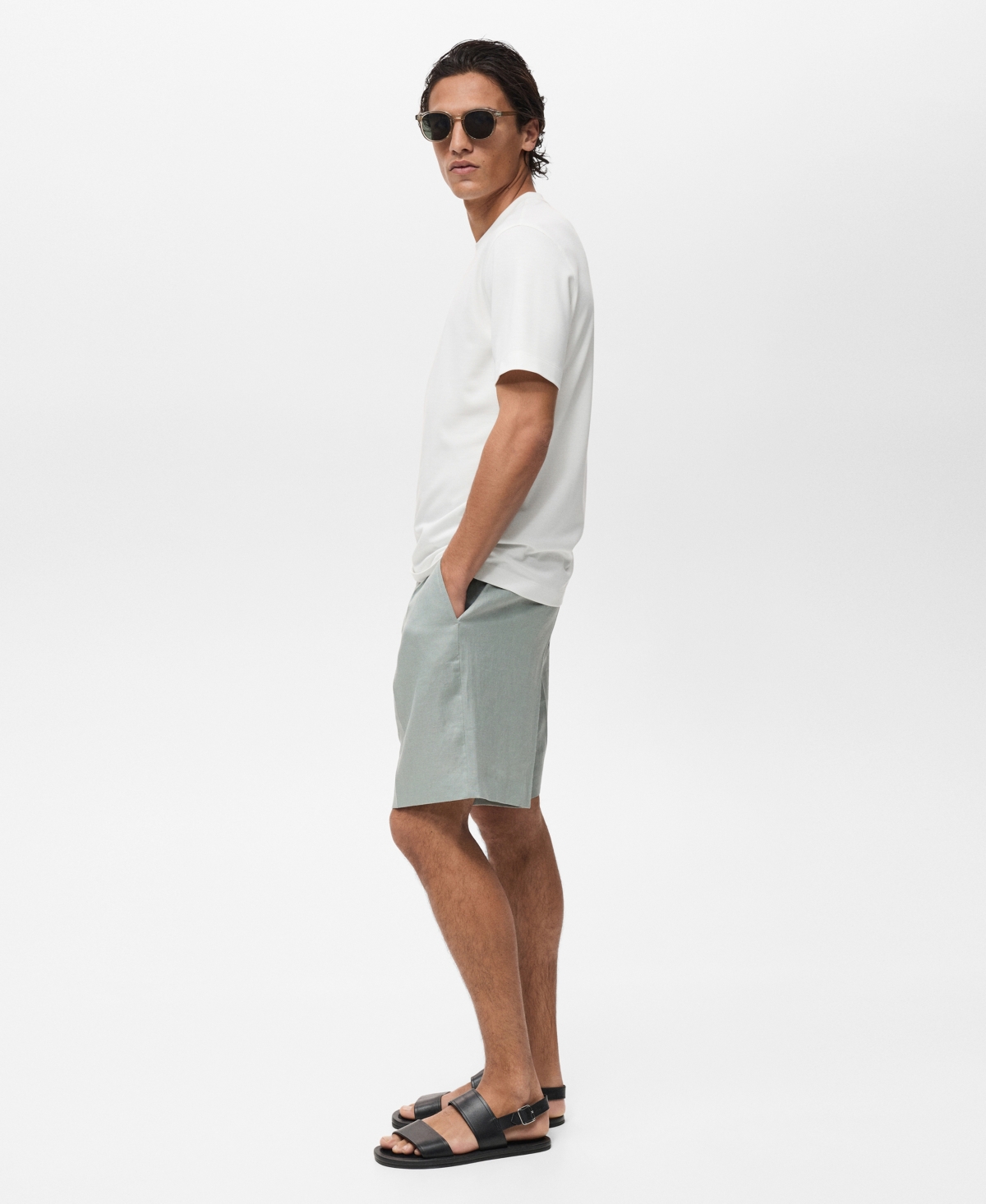 Mango Men's Short-sleeved Lyocell T-shirt In White