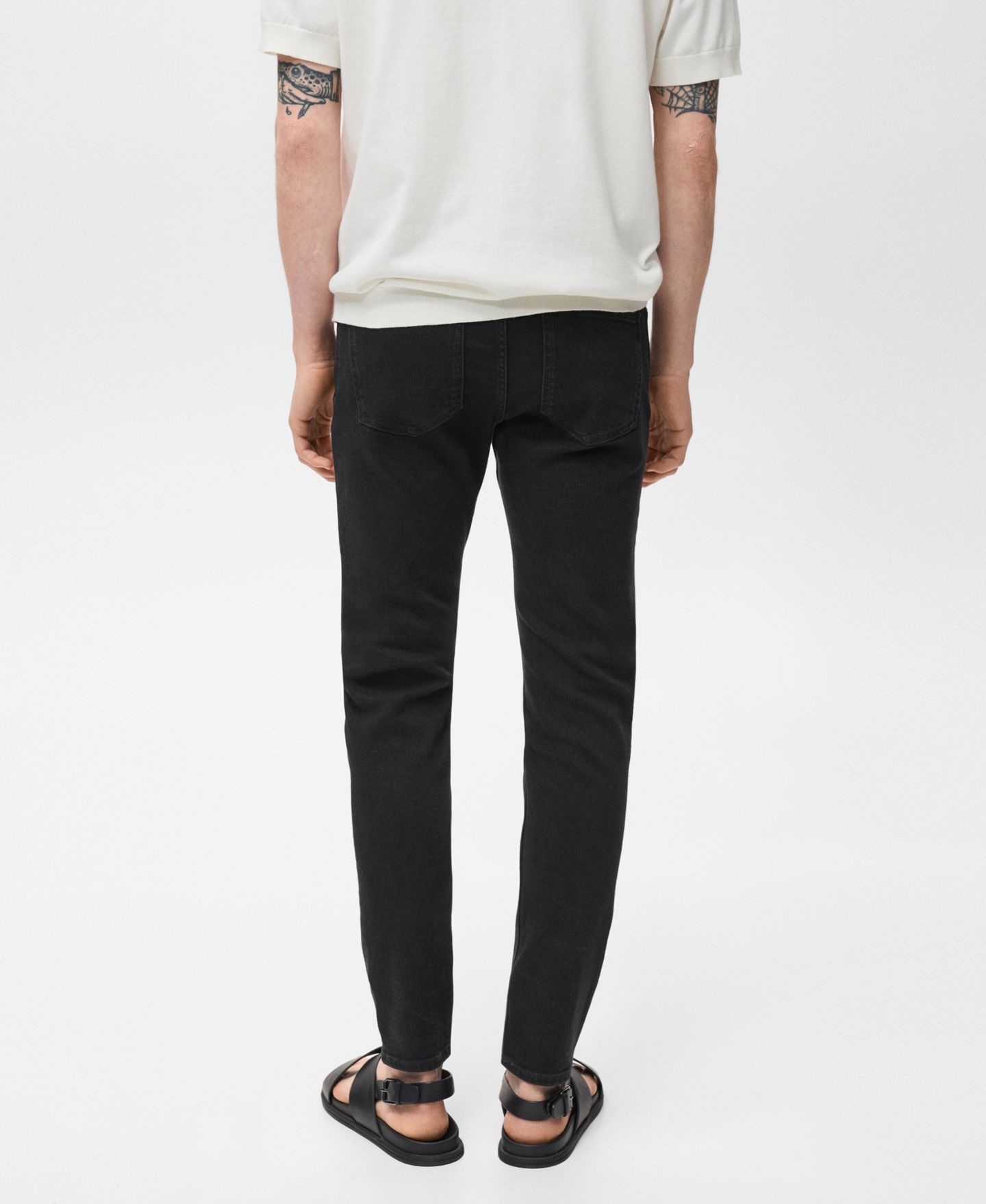 Мужские джинсы MANGO Jude Skinny-Fit, цвет: Чёрный джинсовый — фото 3