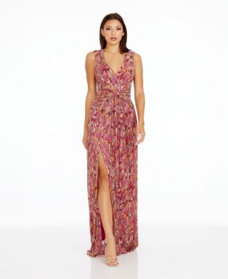 Dress the Population Leanna Women's Metallic Fit & Flare Dress - Macy's